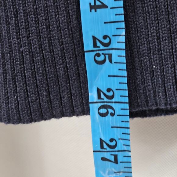 Liz Claiborne 100% Cotton Long-Sleeve Split-Neck Navy Cable Sweater Women's M - Picture 9 of 9